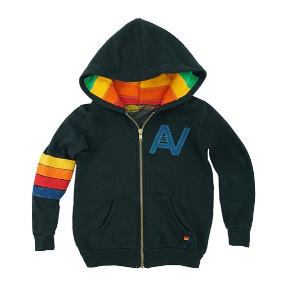 Aviator Nation Kid's Signature Zip Hoodie - Charcoal Grey - Picture 11 of 13